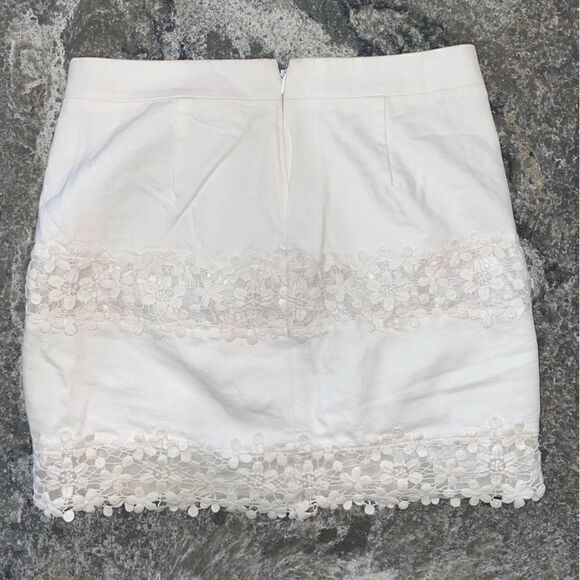 J.Crew Womens Cotton Daisy Lace Mini Skirt White Size 2 - Picture 9 of 11